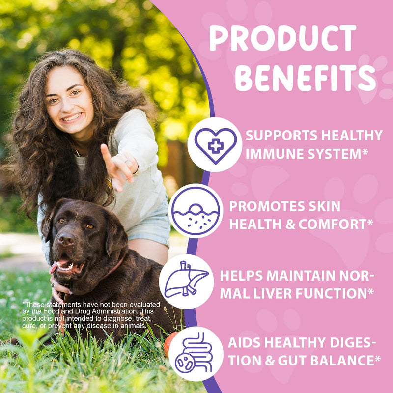 Dog Allergy Relief 60ml, Allergy Relief Drops for Dogs, Dog Skin Allergy & Itch Relief Effective, Natural Pet Supplement with Mutivitamins, Immune Support