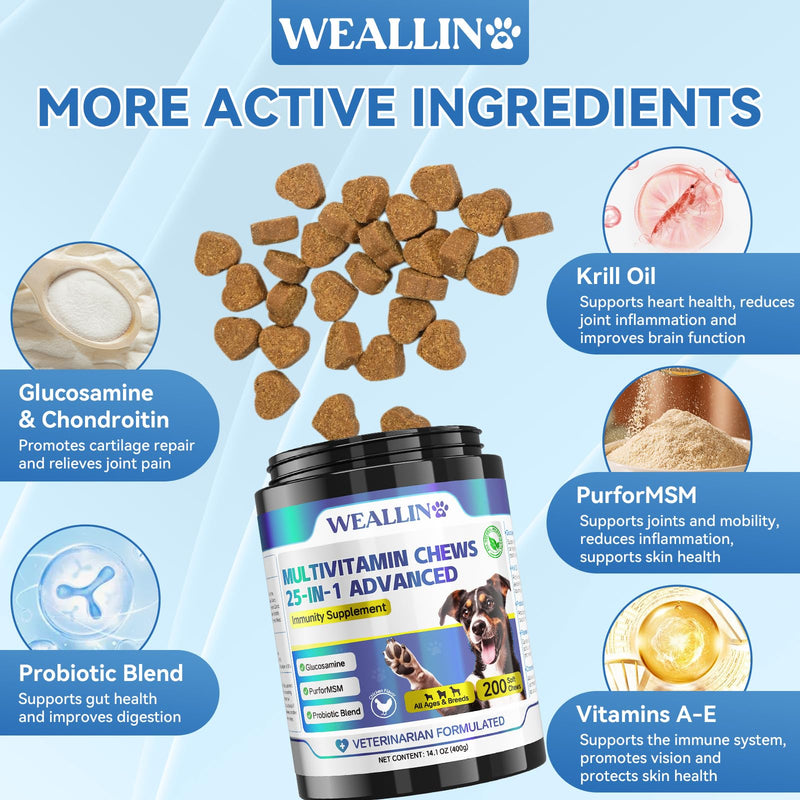 WEALLIN Dog Vitamins & Joint Supplement for Dogs