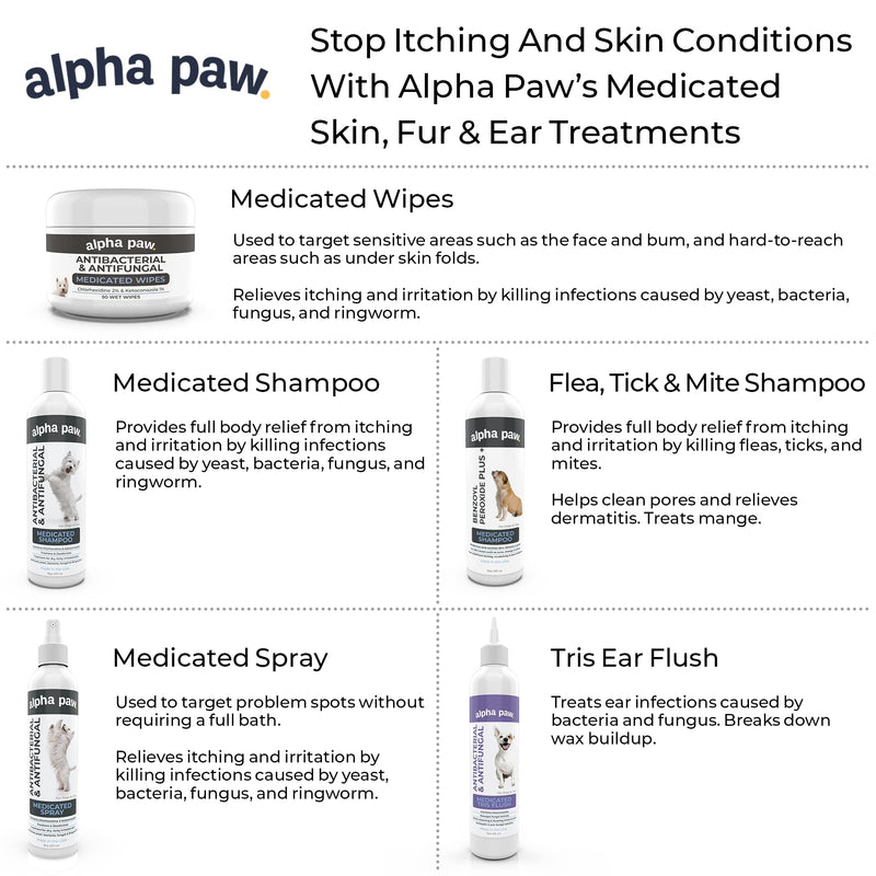 Smiling Paws Pets Comprehensive Pet Care Bundle: Tris Flush Dog & Cat Ear Cleaner Solution with Advanced Cat & Dog Skin Treatment Wipes - PawsPlanet Australia