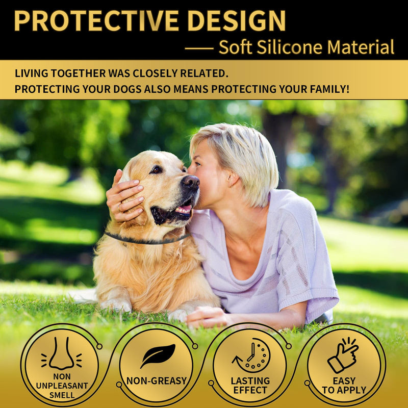 Flea Collar for Dogs 4 Pack, 32 Months Comfort Flea and Tick Prevention, Waterproof Dog Flea and Tick Collar, Adjustable Flea and Tick Treatment for Dogs - One Sizes Fit All (Black)