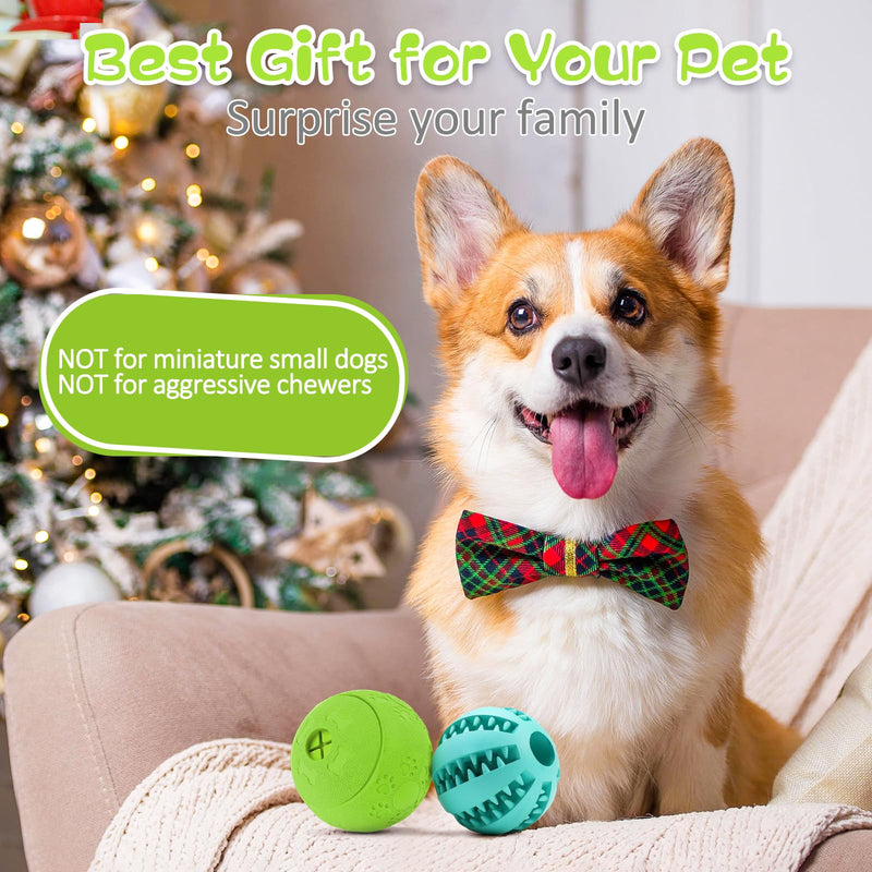HIPPIH Dog Puzzle Toy 2 Pack, Interactive Dog Toys for Treat Dispensing, Durable Puppy Toys for Teething, Dog Treat Ball for Teeth/Slow Feeder/IQ Training/Playing, Blue-2.75‘’, Green-3.14‘’ Green+Blue - BeesActive Australia