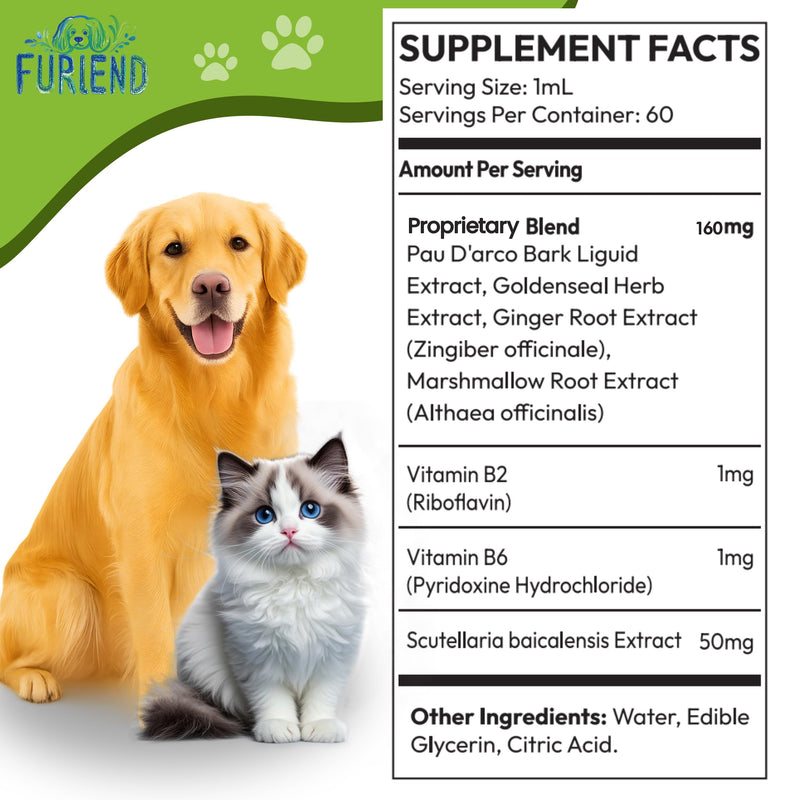 Natural Yeast Infection Itch Relief for Dogs and Cats | Itchy Skin, Ear & Allergy Symptoms Treatment | Reduces Inflammation, Itching and Irritation | 7-in-1 Herbal Formula Liquid Supplement (2 fl oz)