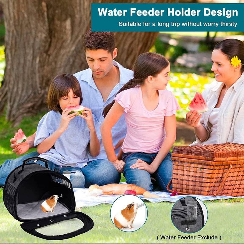 Kelivi Small Pet Carrier Guinea Pig Carrier with Water Bottle Hole Rabbit Carrier Portable Double Door Outdoor Carrier Gray Large - BeesActive Australia
