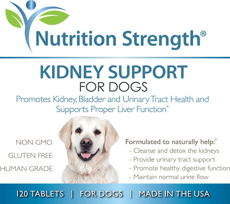 Kidney Support for Dogs - Renal, Bladder and Urinary Tract Health Supplement, Plus Immune and Digestive Support, with Organic Cranberry and Astragalus, 120 Chewable Tablets - PawsPlanet Australia