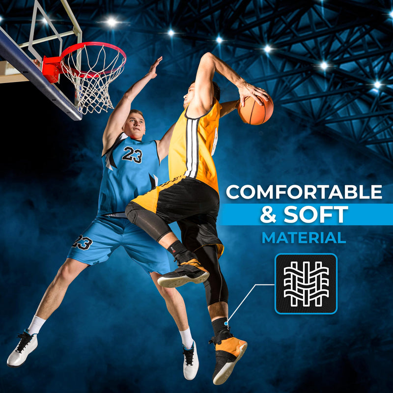WYOX Ankle Brace for Sprained Ankle - Stabilizer Brace for Women, Support for Men, Achilles Tendonitis Wrap, and Compression Sleeve - Perfect for Running, Gym, Boxing, and Sports (Black, L/XL) Black L / XL (Women 7.0 - 10.5/ Men 6.0 - 9.5) - BeesActive Australia