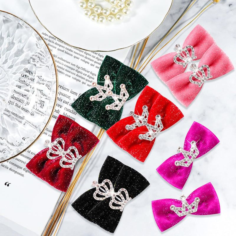 Dog Hair Crown Bows with Clips for Small Dogs, Bulk 20pcs Cute Handmade Pet Dog Bows Girl Clips, Puppy Yorkie Dog Hair Grooming Bowknot Alligator Clips for Doggies Hair Accessories - BeesActive Australia