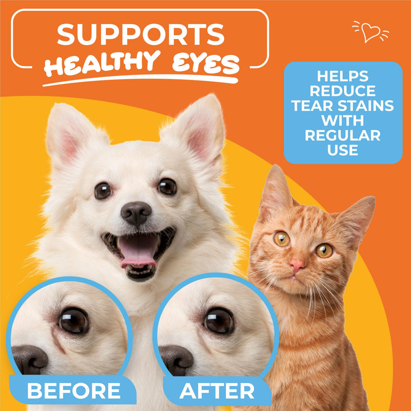 Dog Eye Wipes (100 Count) Hypoallergenic Eye & Face Wipes for Dogs & Cats - Pet Tear Stain Remover & Cleaner - Cleans & Removes Discharge, Crust, & Gunk (Coconut) Coconut
