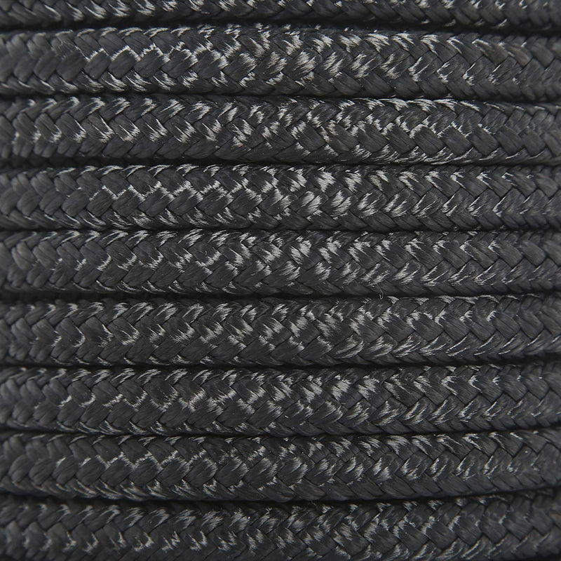 NovelBee 1/2 Inch X 50 Feet Double Braid Nylon Anchor Line with Stainless Steel Thimble and Plastic Chuck (Black) Black - BeesActive Australia
