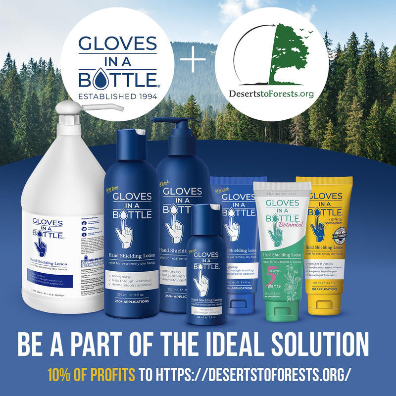 Gloves In A Bottle Shielding Lotion – Long-Lasting Barrier Moisturizer for Dry, Cracked Hands & Sensitive Skin | Non-Greasy, Fragrance Free Lotion | Safe for Men, Women & Babies 6 Months+ | 8 oz Pack count 1
