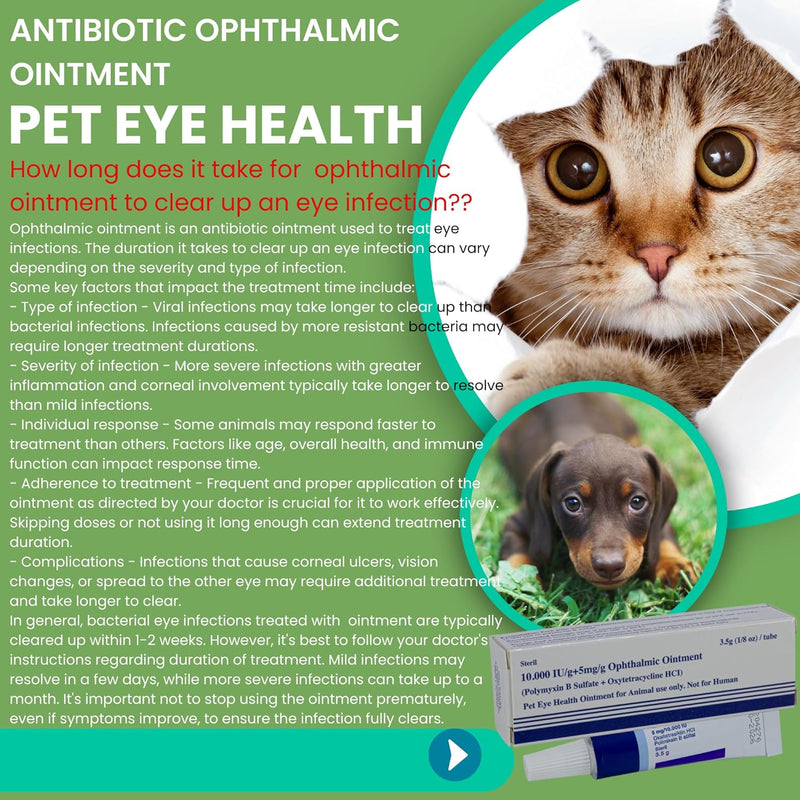 Pet Eye Health Ointment for Dogs, Cats, Cattle, Sheep, Horses, Birds and Puppies, Kittens 1/8 oz /3.5gr - 1 Tube - BeesActive Australia