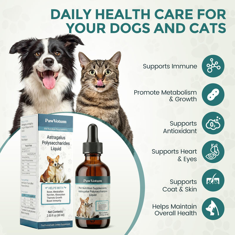 Dogs Immune Support Supplement, Supporting the Immune Systemand, Boost Metabolism, Promote Growth and Allergy Relief,Contains Astragalus, L-lysine, Taurine, and Vitamin C,2 FL Oz