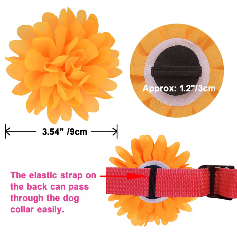 10 Pieces Dog Collar Flowers Accessories Girl Boy Dog Flower Bow Ties Cat Puppy Charms Flower Collars Bows Grooming Supplies (9 cm/ 3.54 Inch) 10pcs Flower 3.54" - BeesActive Australia