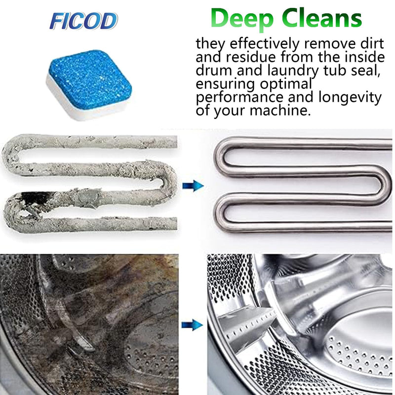 Washing Machine Cleaner Tablets 36 pack - Deep Cleaning Inside Drum&Laundry Tub Seal - Cleans Front Load, Top Load Washers&Including HE - 18 Months Supply 36 packs - BeesActive Australia