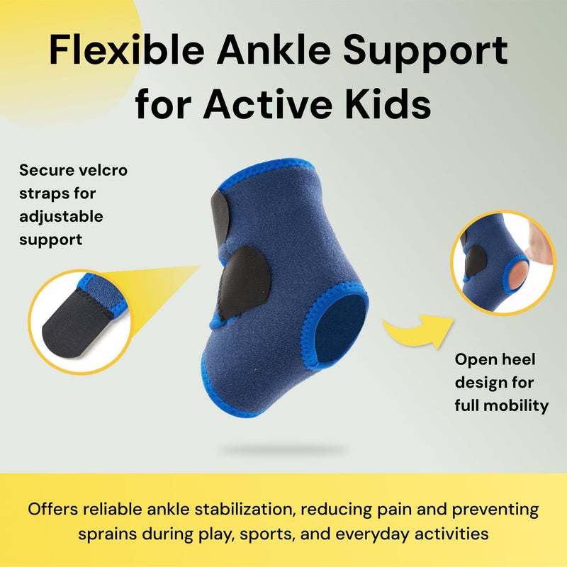 BraceUP Kids Ankle Brace – Youth Sports Support for Boys & Girls, Adjustable Foot Stabilizer for Sprains, Injuries & Active Play for Daily Wear (S 4'1"-4'11" ft) S - BeesActive Australia