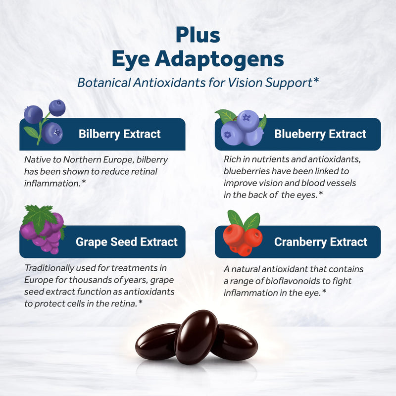 Naturalis Areds2 120 Softgels | Clinically Based Eye Supplement | Lutein, Zeaxanthin, Astaxanthin, Bilberry, Blueberry, Cranberry & Grape Seed Adaptogen Blend 120 Count (Pack of 1)