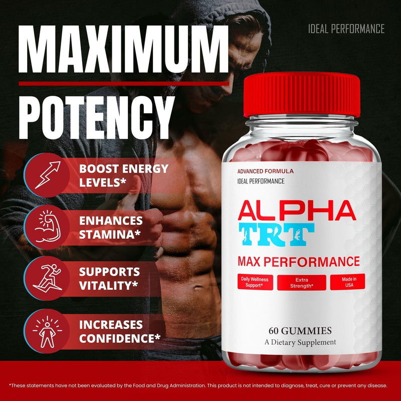 Alpha TRT Gummies, Official AlphaTRT Supplement Gummy for Men - Maximum Strength Performance, All Natural Support for Overall Health & Wellness, Advanced Alpha TRT Health Reviews (2 Pack)