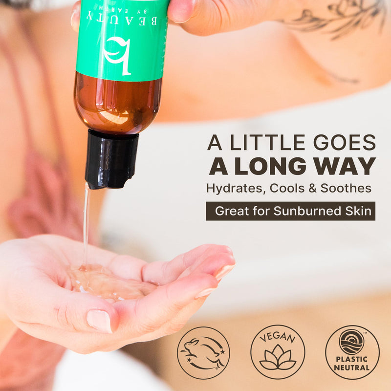 Aloe Vera Gel - USA Made with Natural & Organic Ingredients, Sunburn Relief | Pure Aloe Vera Plant Gel for Face Mask, Hair & Skin with Vitamin C & E, Soothing and Cooling for Sunburn & After Sun Care 8.5 Fl Oz (Pack of 1) Aloe Vera Gel
