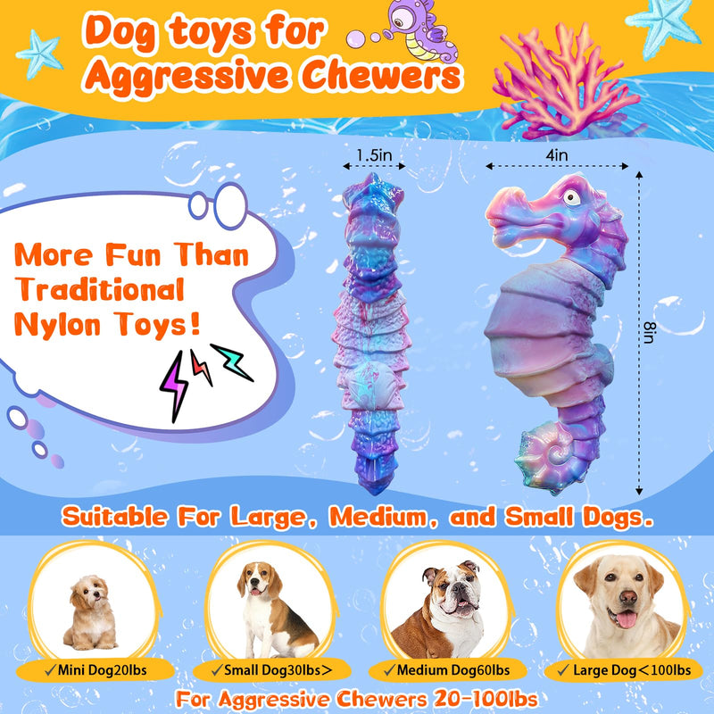 Dog Chew Toys for Aggressive Chewers: Squeaky Dog Chew Toys for Large Dogs-Tough Indestructible Dog Toys for Large/Medium/Small Dogs-Interactive Squeaky Dog Toys with Fun Squeaky Sound for Boredom purple - BeesActive Australia