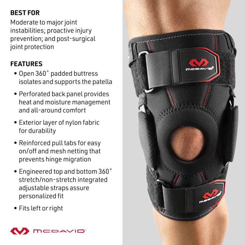 McDavid Hinged Knee Brace for Men & Women, Maximum Knee Support & Compression for Stability & Recovery, Ligament, Hyperextension Support X-LARGE