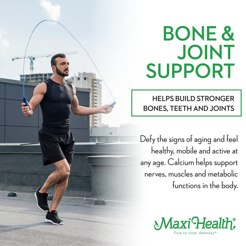Calcium 1000 mg Supplement with Vitamin D3 (1000 IU) and Magnesium (500 mg) - Bone, Teeth and Joint Support for Men and Women - 180 Capsules - Maxi Cal by Maxi Health 180 Count (Pack of 1)