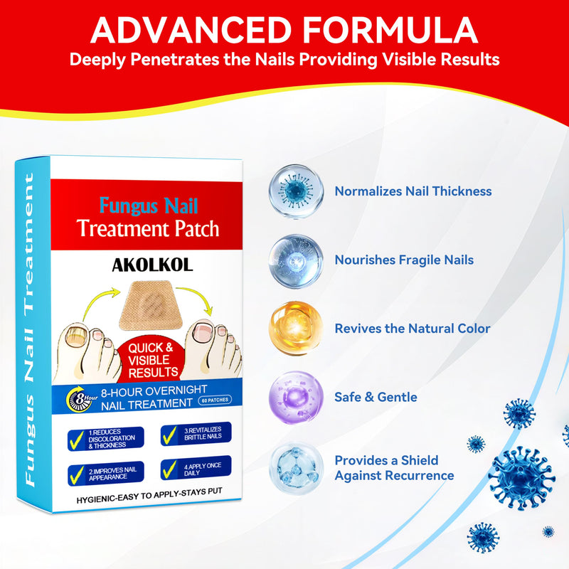 Toenail Fungus Treatment Extra Strength, 60 PCS Nail Repair Patches for Overnight, 8-Hour Fungal Nail Patches Renewal for Men and Women, Nail Fungus Treatments Patches Non-Falling Off Design White (60 pcs)