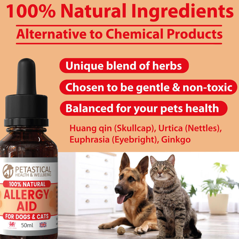 Allergy and Itch Immunity, Natural Liquid Supplement Drops for Dogs Cats, Skin, Eyes, Ears, Paws, Licking, No Nasty Chemicals, Made in UK (50ml) 50ml