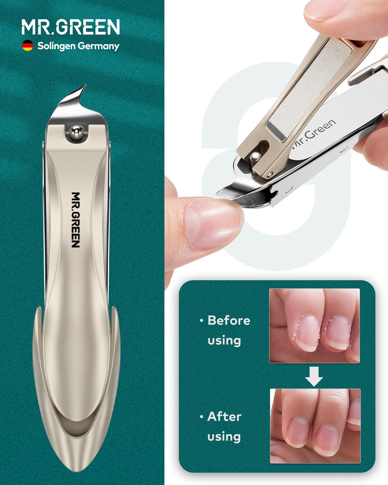 MR.GREEN Upgraded Manicure Set, German Stainless Anti Splash Nail Clippers Set with Cather, Quality Fingernail& Toenail Clipper, Professional Nail Care Kit with Exquisite Leather Case for Men & Women Orange - BeesActive Australia