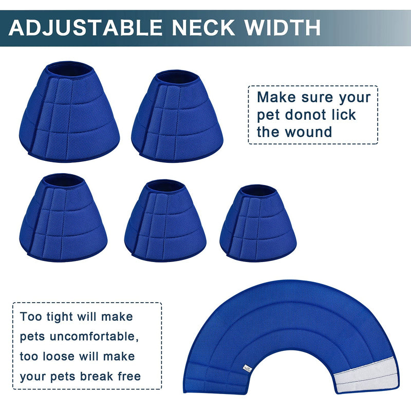 newsbirds Neck Collar for Dogs, Lightweight Comfortable Soft Recovery Elizabethan Collar for Pets, Adjustable Protective Collar for Dogs and Cats, Blue 5 Size 5 for Medium Dogs Blue - BeesActive Australia