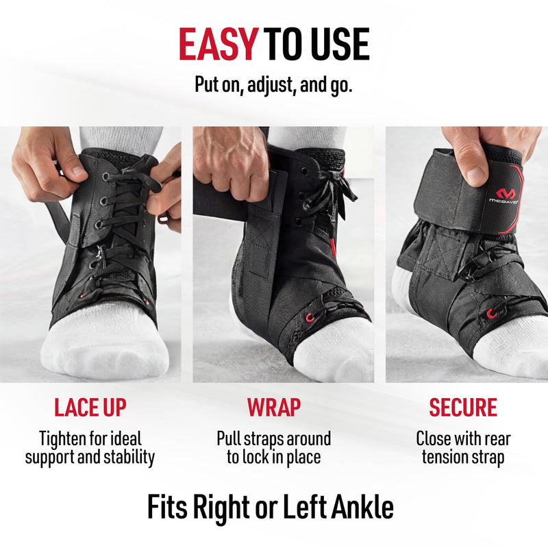 McDavid Ankle Brace Ultralight for Sprained Ankle, Figure 8 Ankle Braces, Lace up Ankle Brace, Ankle Braces for Men and Women, Ankle Support Brace and Stabilizer Medium Black