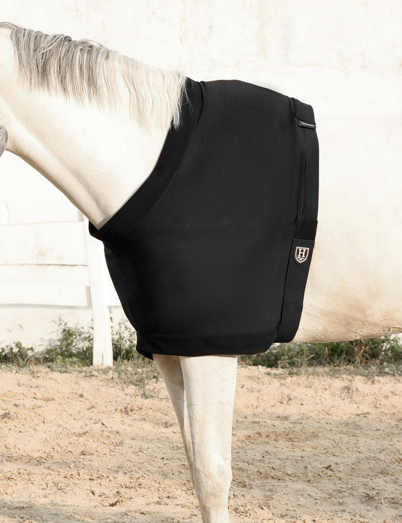 Harrison Howard Horse Shoulder Guard Thick Stretchy with Inner Soft Fleece Lining Adding Comfort Prevents Chafing Black L Large - BeesActive Australia