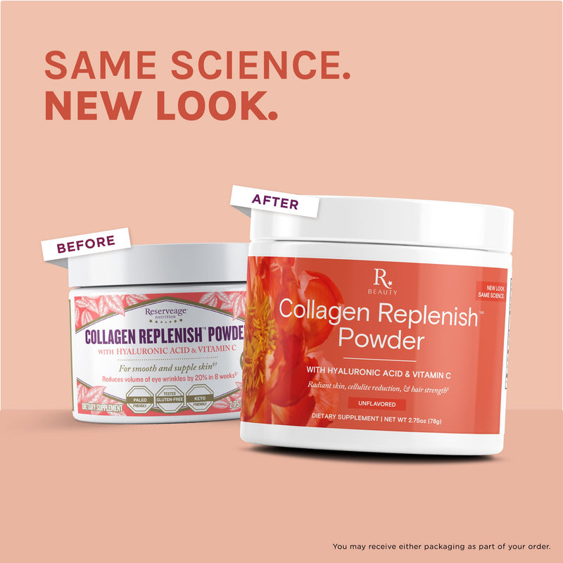 Reserveage Beauty Collagen Replenish Powder - No-Taste Collagen for Radiant Skin & Hair Growth - Mixes Easily in Liquid or Smoothie - 2.5 oz 2.75 Ounce (Pack of 1)