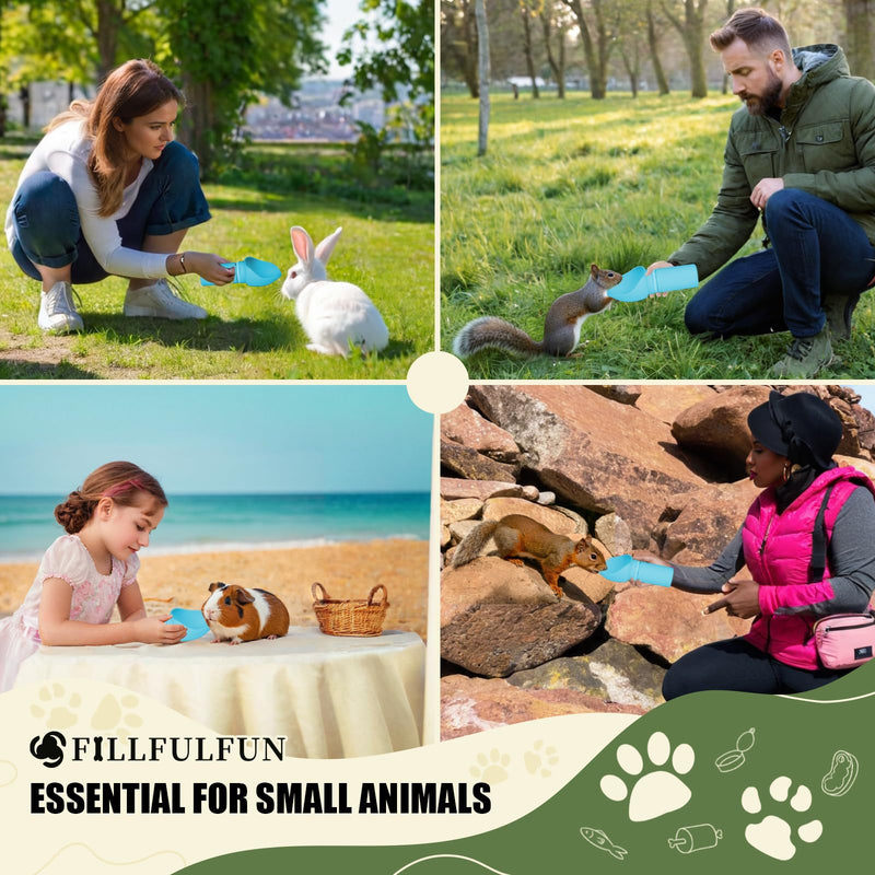 Dog Water Bottle 550ml with Extra-Wide Drinking Cup Foldable Bowl Food Grade Silicone Leak-Proof Extremely Compact for Pet Outdoor Sports Walking Hiking Camping Travel Cyan - BeesActive Australia