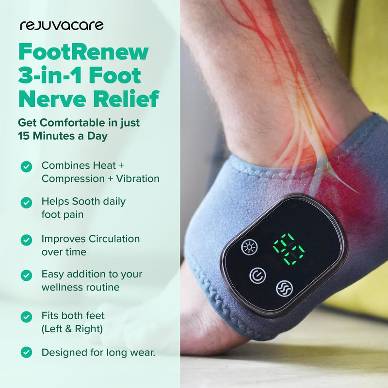 Rejuvacare Foot Renew Triple Method Massager for Home Use - The Official 2026 - Relaxation Support for Foot and Ankles - 1 Piece