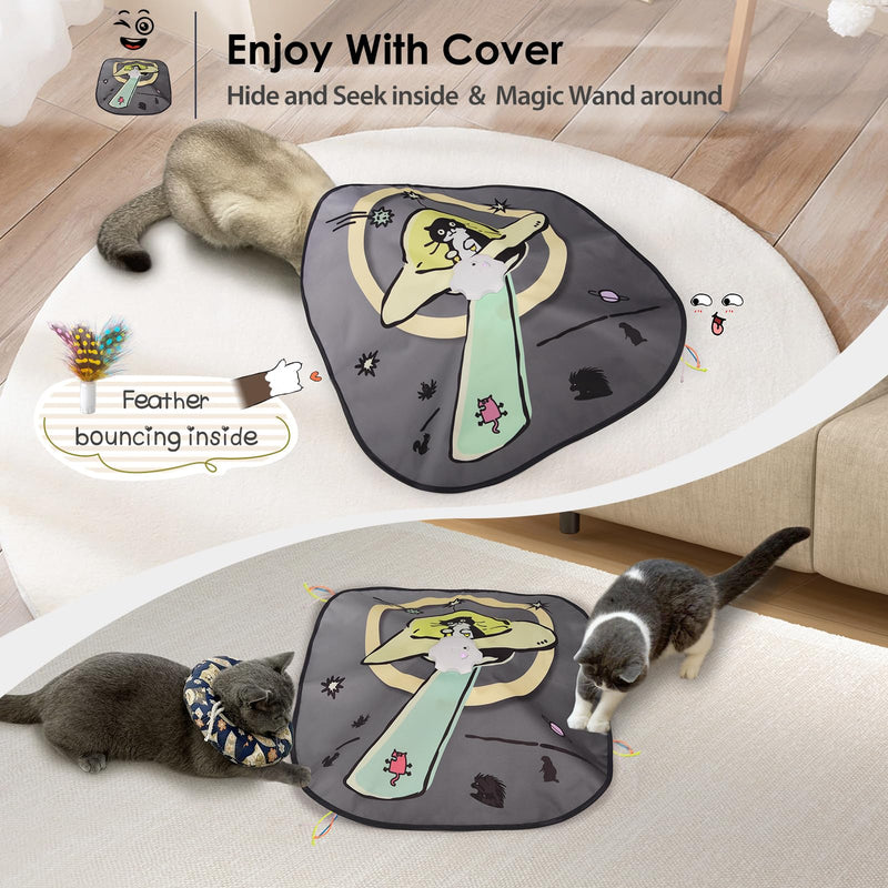 ORSDA Cat Toys, 4 in 1 Interactive Cat Toy Automatic Cat Toys for Indoor Cats Kitten Toys for Indoor Kittens, 8 Holes Mice Whack-A-Mole, Hide and Seek Smart Motion with 5PCS DIY Replacement Refills Space Cat - BeesActive Australia