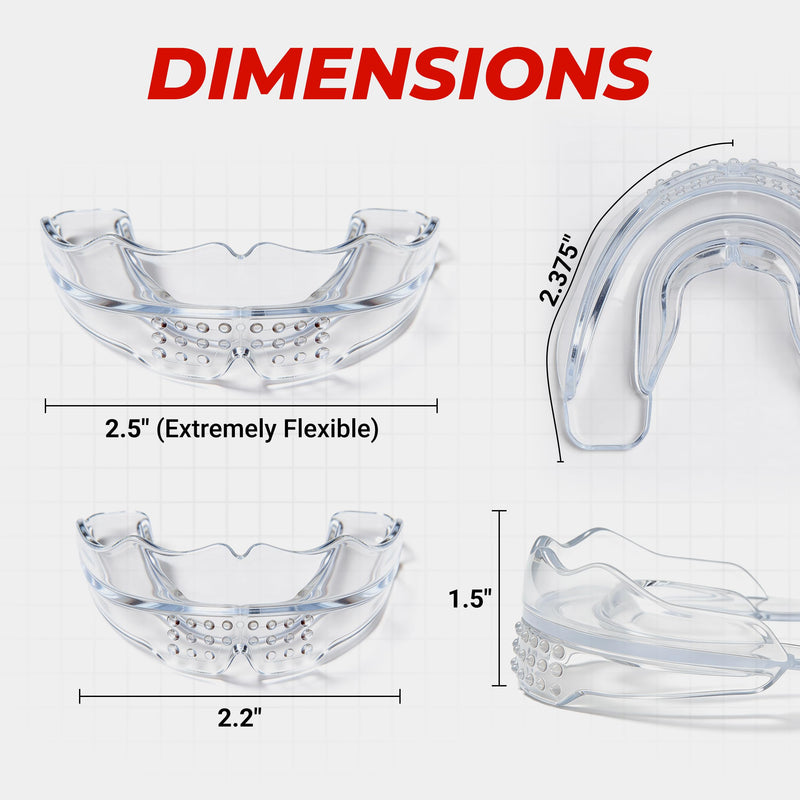 Mouth Guard for Sports - Premium Silicone Upper & Lower Teeth Protection - Football, Lacrosse, Hockey, Baseball - Fit for Youth and Teens (Transparent, MouthGuard for Braces) Transparent - BeesActive Australia