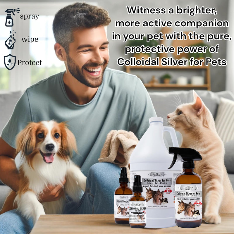 Colloidal Silver for Dogs: 2oz (59ml) Multi-Purpose Silver Spray - Optimal for Dog Wound Care, Cat Acne, and Oral Health, Essential Skin Care Spray for Pet First Aid Kits Small - BeesActive Australia