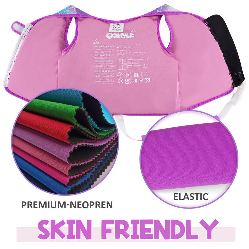 Kids Swim Vest with Crotch Strap - Neoprene Swim Trainer Vest for Toddlers 1-9 Years, Boys & Girls Swim Trainer with Adjustable Straps Purple S(1-3)