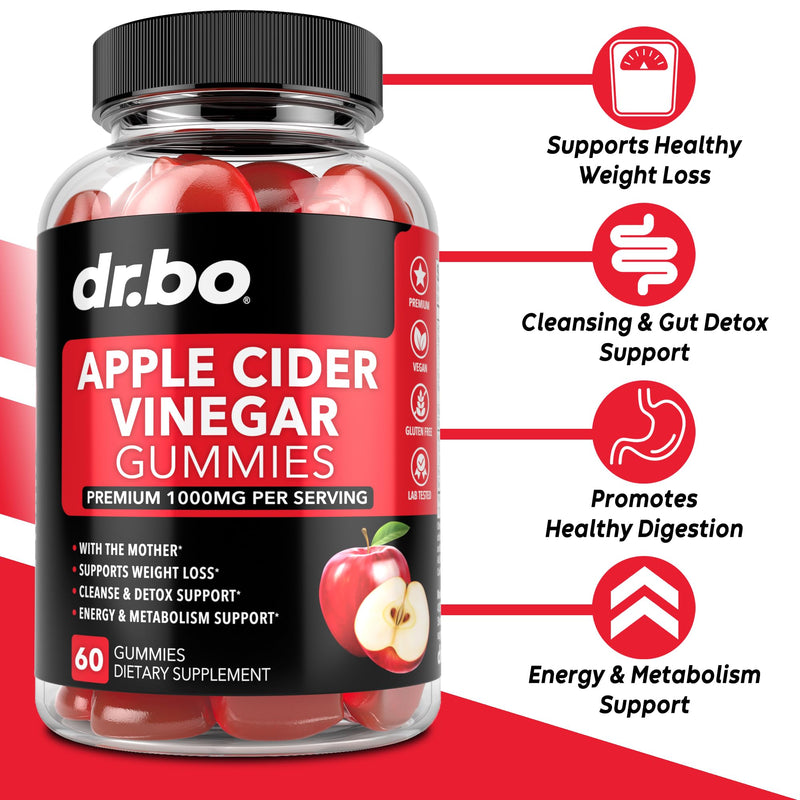ACV Apple Cider Vinegar Gummies - Natural Support for Advanced Weight Loss, Detox, Cleansing, Digestion Plus Gut Health - ACV Gummies Supplements with 1000MG Apple Cider Vinegar Gummy with The Mother