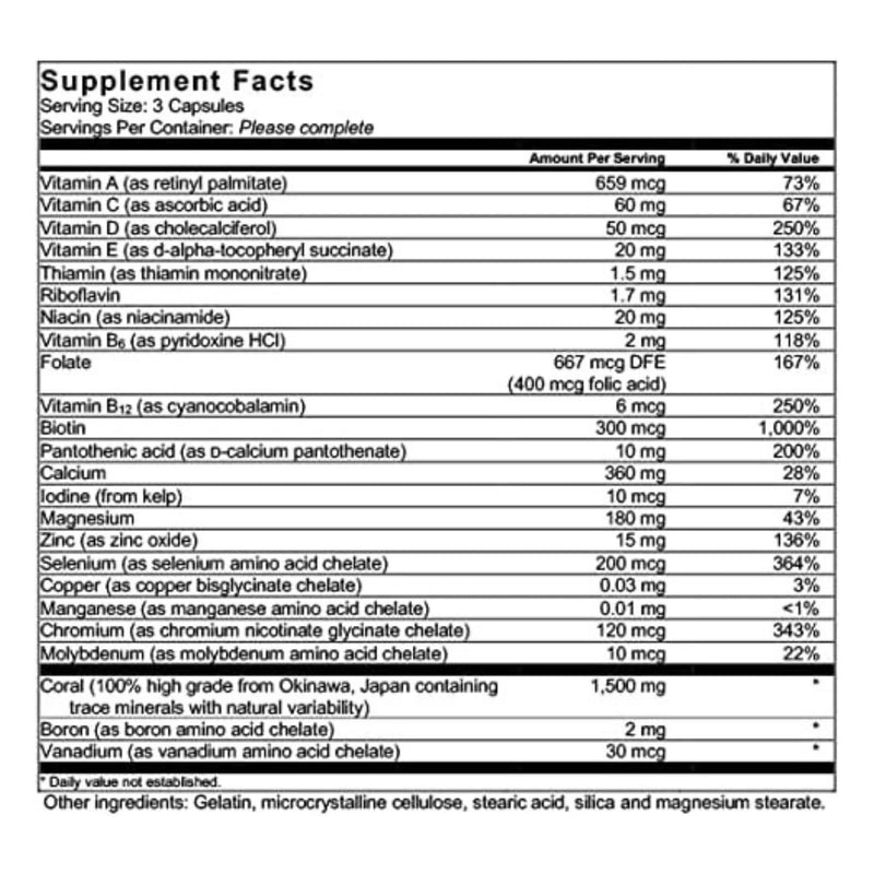90 Capsules - Coral Calcium 1500mg | Calcium, Magnesium, Vitamin D3 & 72 Trace Minerals - Bone Health - Developed by Bob Barefoot 90 Count (Pack of 1)