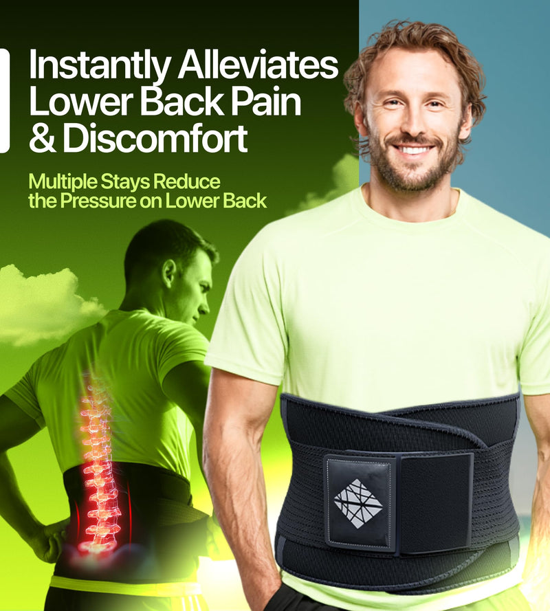 Back Brace for Lower Back Pain Relief XL, Lumbar Support Belt for Men & Women with Lumbar Pad, Ergonomic Design and Soft Breathable Material, Adaptive Fit for Herniated Disc, Sciatica, Scoliosis X-Large