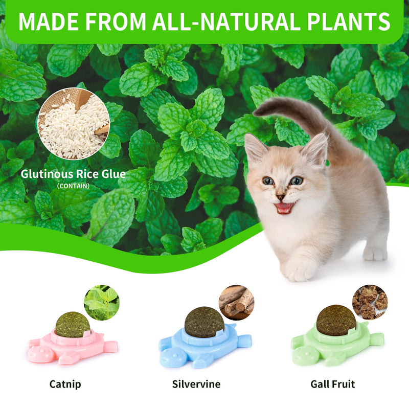 Catnip Ball ‖ Catnip Balls for Cats Wall: silvervine for Cats, 3-Piece Silvervine Catnip Cat Toys for Indoor Cats, Edible Cat nips Organic Ball, Cute Silvervine Cat Toy - BeesActive Australia
