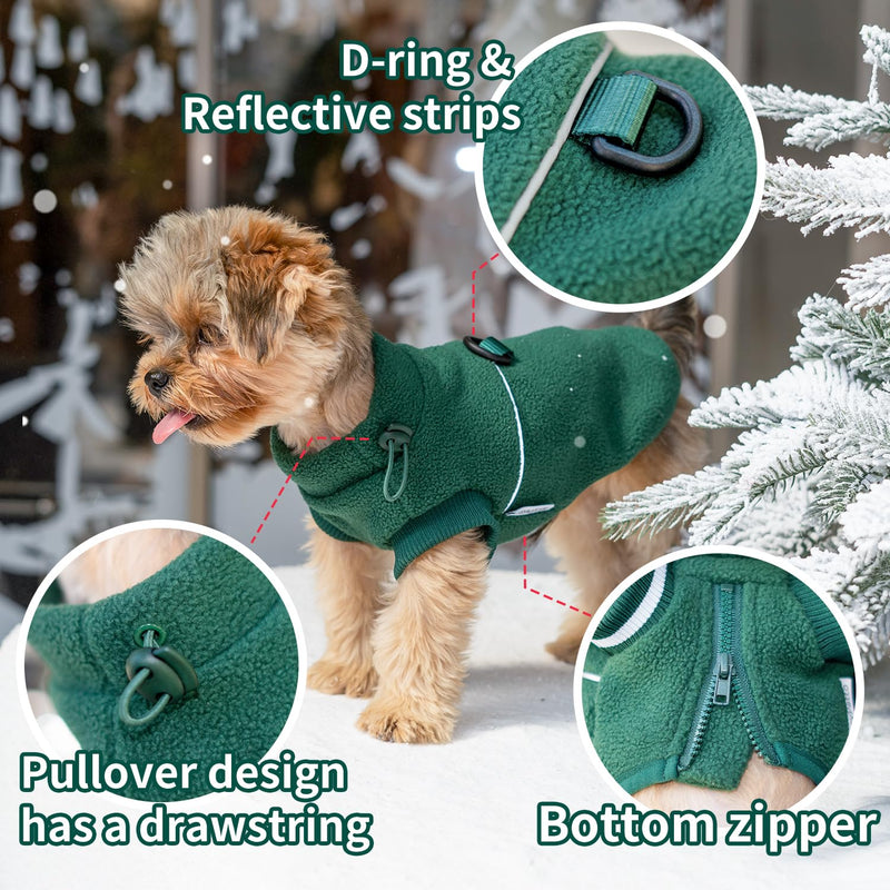 Fleece Puppy Sweater,Warm Pullover Fleece Dog Jacket with D-Ring,Winter Small Dog Sweater Coat,Cold Weather Dog Clothes for Small Dogs Teacup Dog Chihuahua Yorkie Boy or Girl-Light Brown S Small for 2.2-4.5 lbs Light Brown - BeesActive Australia