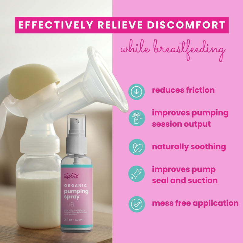 Organic Breast Pumping Spray, Pump Spray Breastfeeding, Breast Pumping Oil, Nipple Spray Pumping, Breast Pump Spray, Lubricant for Breast Shields and Flanges, Prevents Sore Nipples - 2 Oz 2oz