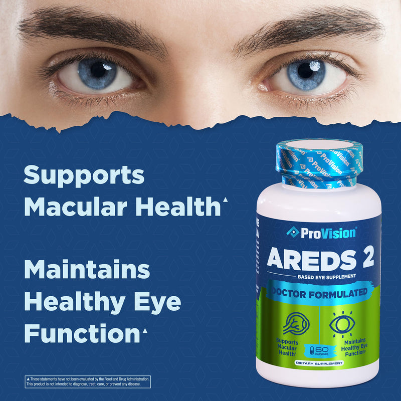 Provision AREDS 2 Eye Vitamins - Enhance Vision Supplements - Lutein Zeaxanthin Vision Complex - 60 Eye Supplement Capsules - BeesActive Australia