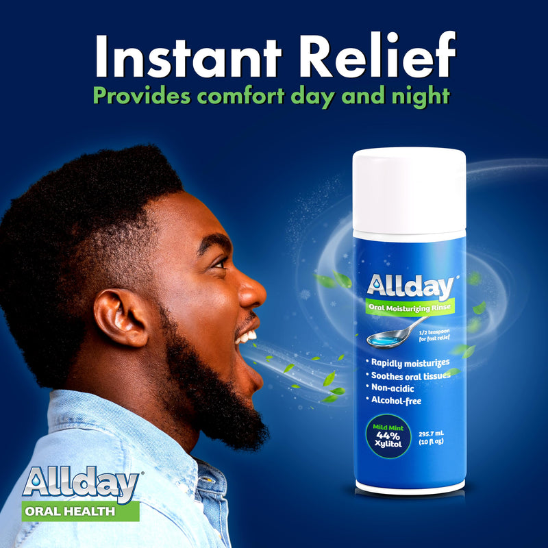 Allday Oral Moisturizing Rinse - Maximum Strength Xylitol, Fast Acting, Non-Acidic