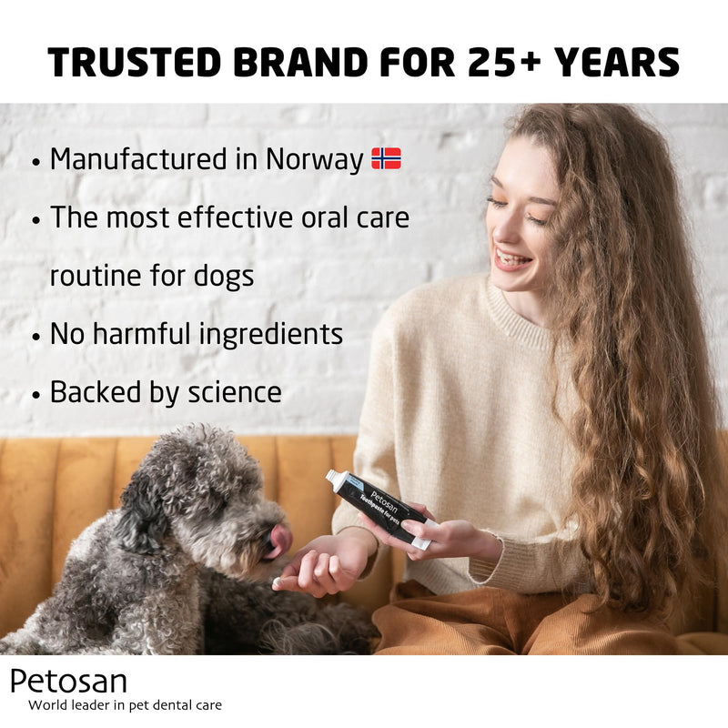 Petosan 3X Toothpaste for Dogs - 3x70g Toothpaste for Pet Dental Care - Anti-Tartar, Plaque Control, Vet-Approved - Fresh Breath and Oral Hygiene for All Dog Breeds