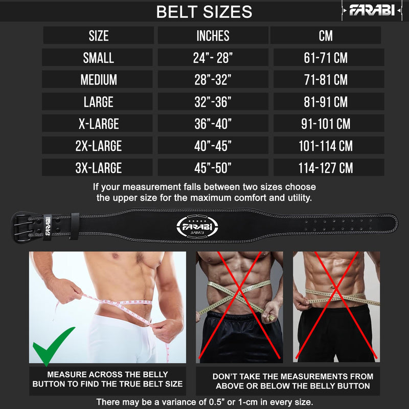 Farabi Sports Powerlifting Belt 100% Genuine Leather Weight Lifting Belt 4" wide Gym Belt Men and Women Weightlifting Belt for Gym Training Bodybuilding and Workout belt Black Small