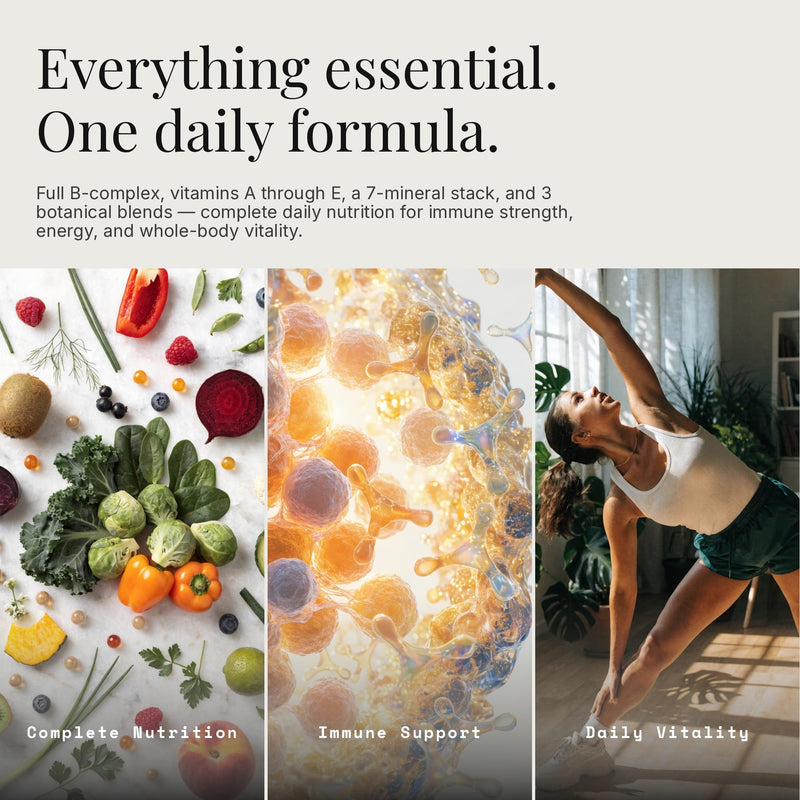 The Essential - Daily Multivitamin for Men & Women, 23 Vitamins Minerals & Herbal Blend, Immune Support, 60 Capsules, 30 Servings, Non-GMO, Gluten Free, Made in USA