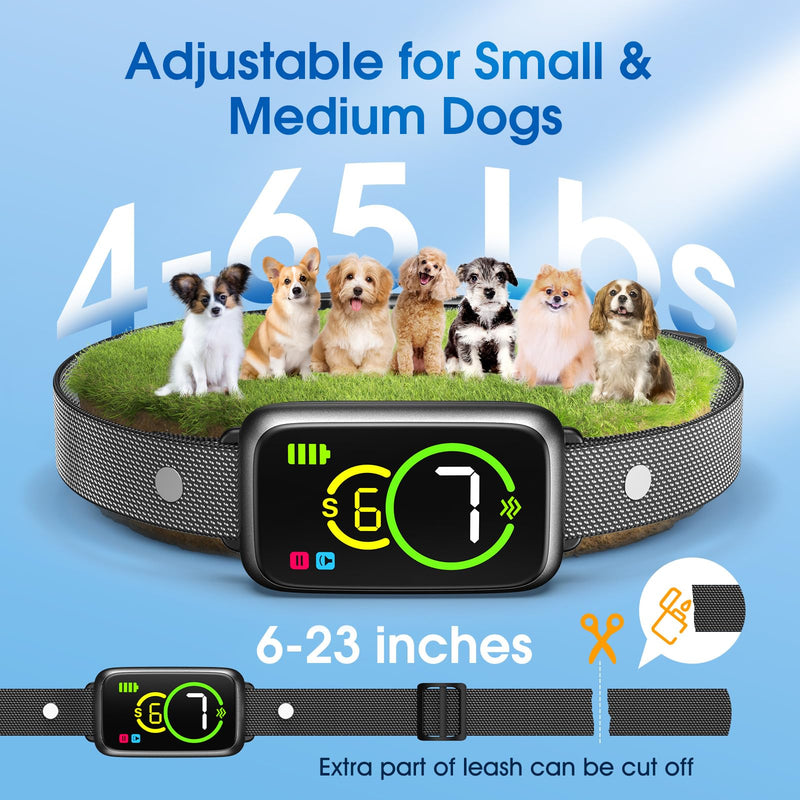 Bark Collar, Dog Bark Collar for Small Medium Mini Dogs, Automatic Stop Bark Collar, Safe Humane Barking Collar with 4 Effective Modes Beep Vibration & 7 Adjustable Sensitivities, Black S - BeesActive Australia
