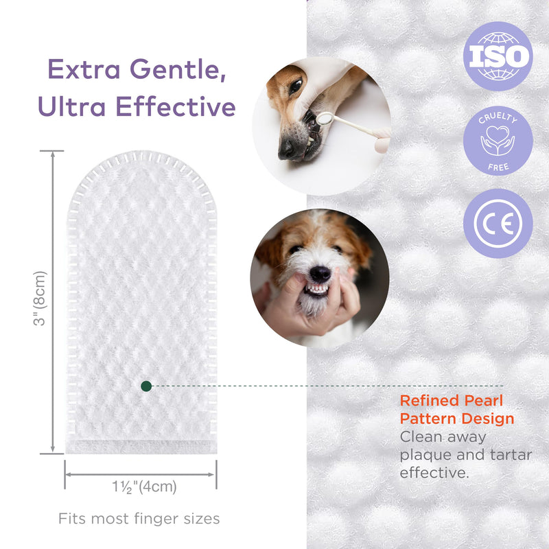 Dental Finger Wipes for Dogs - 100 Wipes - Vet Formulated Dog Dental Teeth Cleaning Wipes for Dogs - Pre-Soaked Oral Cleaning Pads- Reduces Plaque, Tartar & Dog Breath Freshener 100 Finger Wipes - PawsPlanet Australia